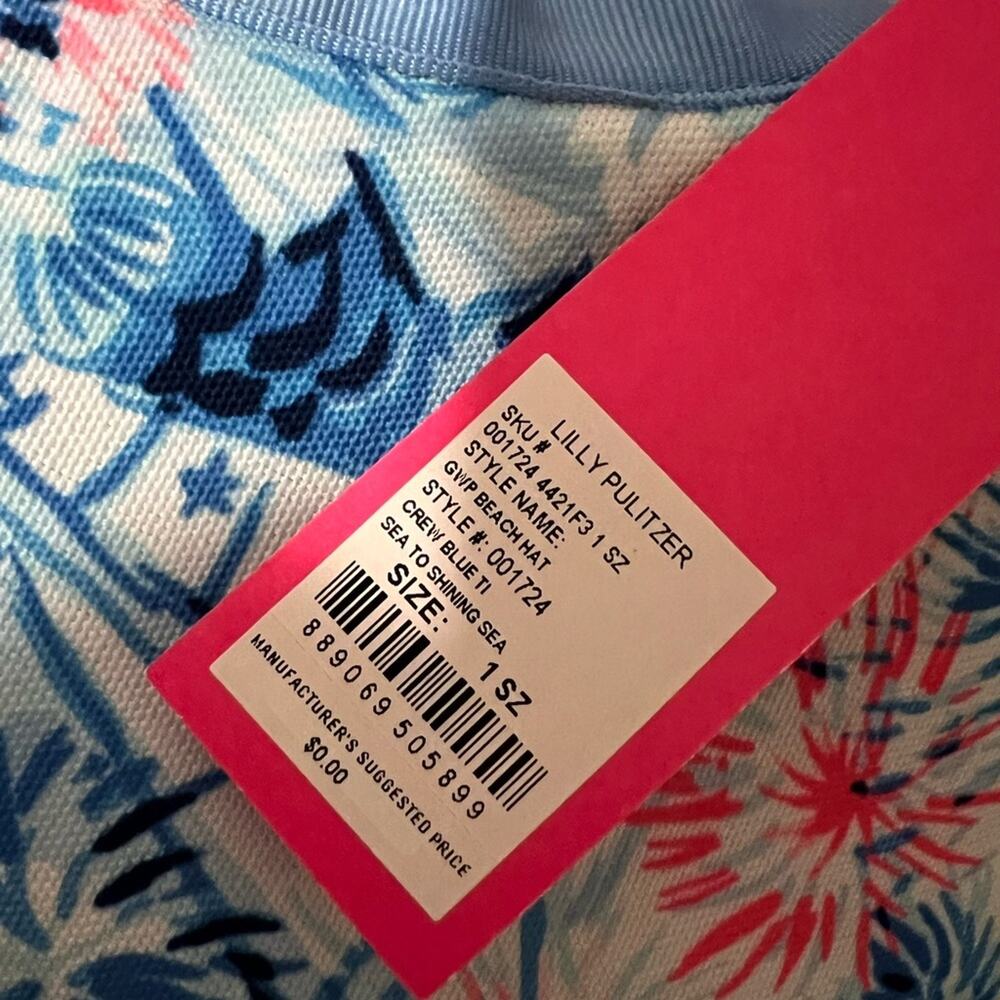 Lilly Pulitzer Large Floppy Sun Hat Sea To Shining Sea NWT - Picture 3 of 3